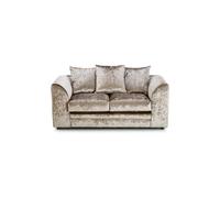 SQUAREBOXX Dylan Crushed Velvet 3+2 Seater Fabric Sofa in Mink - 2 Seater