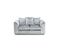 SQUAREBOXX Dylan Crushed Velvet 3+2 Seater Fabric Sofa in Silver - 2 Seater