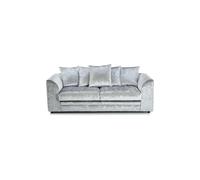 SQUAREBOXX Dylan Crushed Velvet 3+2 Seater Fabric Sofa in Silver - 3 Seater