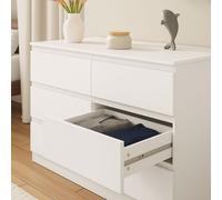 SquareBoxx Fairfield Matt Minimalist Chest of Draws 6 Draw in White SquareBoxx White