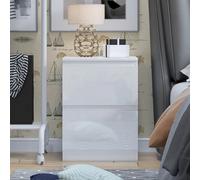 SquareBoxx Fairfield Minimalist Large Chest Of Drawers 2 Draw In Gloss White