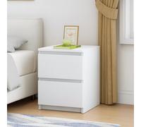 SquareBoxx Keaton Gloss White 2 Drawer Bedside Table Freestanding Chest Of Drawers (40 X 55 X 40Cm - D X H X W)