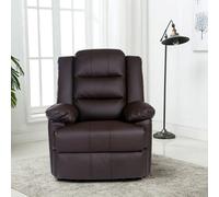 SquareBoxx Kensington Leather Latch Recliner Armchair - Brown