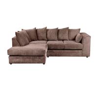 SquareBoxx Lennox Jumbo Cord Corner Sofa Left Hand Facing Chaise Chocolate