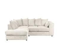 SquareBoxx Lennox Jumbo Cord Corner Sofa Right Hand Facing Chaise Cream