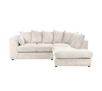 SquareBoxx Lennox Jumbo Cord Corner Sofa Right Hand Facing Chaise in Off-White SquareBoxx Off-White