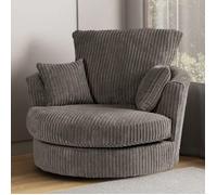 SquareBoxx Lennox Swivel Chair in Grey SquareBoxx Grey