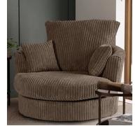 SquareBoxx Lennox Swivel Chair in Light Brown SquareBoxx Light Brown