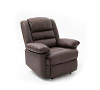 SQUAREBOXX Lisbon Home Lounge Leather Manual Recliner Armchair in Brown - Brown