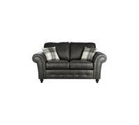 SQUAREBOXX Oakland Suede Sofa 3+2 Seater Fabric Sofa in Charcoal Black - 2 Seater