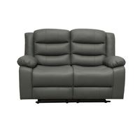 SQUAREBOXX Roma Leather Grey Sofa 3+2 Seater Recliner Sofa in Grey - 2 Seater