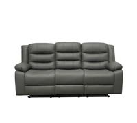 SQUAREBOXX Roma Leather Grey Sofa 3+2 Seater Recliner Sofa in Grey - 3 Seater