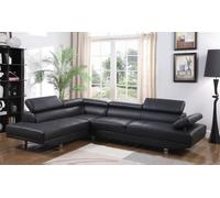 SquareBoxx Sienna L Shaped Corner Sofa, Left Hand Facing in Black SquareBoxx Black