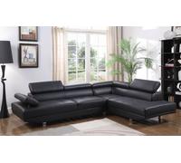 SquareBoxx Sienna L Shaped Corner Sofa, Right Hand Facing in Black SquareBoxx Black