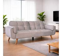 SquareBoxx Tempo Velvet 3 seater Click Clack Sofa Bed Futon Settee in Light Grey SquareBoxx Light Grey