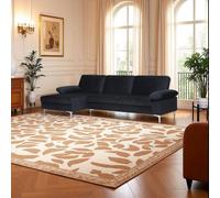 SquareBoxx Venosa Velvet Sectional Corner Left Sofa in Black SquareBoxx Black