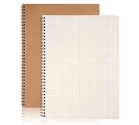 Squared Paper Notebook A4, 2Pcs 120 Pages/ 60 Sheets Grid Spiral Notebooks