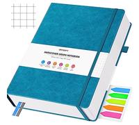 Squared Paper Notebook B5, 312 Numbered Pages Hardback Leather Journal, 100gsm No Bleed Grid Notebook with Index Pages, Graph Paper Notebook for Graphing Notes Math, 7.6'' X 10'', Blue