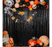 SquarePie Sequin Backdrop 10FT x 10FT Black Curtain Background for Photo Booth Photography Wedding Patry Decoration