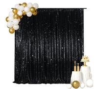 SquarePie Sequin Backdrop Curtain Not See Through Opaque Satin Photography Background for Wedding Patry Size Color