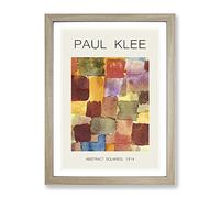 Squares By Paul Klee Exhibition Museum Painting Framed Print | A2 Oak Framed Wall Art | Ready to Hang | Modern Historical Picture | Living Room Bedroom Lounge Office