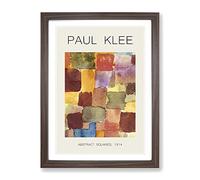 Squares By Paul Klee Exhibition Museum Painting Framed Print | A3 Walnut Framed Wall Art | Ready to Hang | Modern Historical Picture | Living Room Bedroom Lounge Office