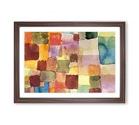 Squares by Paul Klee Framed Print | A2 Walnut Framed Wall Art | Ready to Hang | Modern Nature Picture | Living Room Bedroom Lounge Office