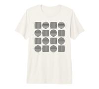 Squares Circles Black White Asymmetry Bauhaus 2 Shapes Mania Premium T-Shirt