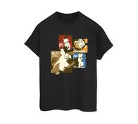 Squares Cotton Boyfriend T-Shirt Scooby Doo Black 4XL