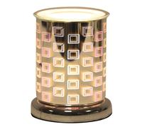 (Squares - Cylinder) Oval 3D Waves Lights Scented Aroma Wax Burner Electric Touch Lamp