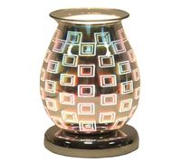 (Squares - Oval) Oval 3D Waves Lights Scented Aroma Wax Burner Electric Touch Lamp