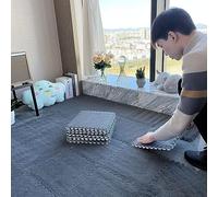 Squares Puzzle MatWashable Plush Interlocking Foam Puzzle Floor Carpet Tiles with Border- 16PCS EVA Fuzzy Soft Foam Square Floor Play Mat Anti-Slip Climbing Area Rugs F(Size:12x12x0.24in,Col
