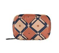 Squares - Red Gold Succulent Bags with Removable Compartments, Handy 2 Times a Day Pill Organizer for Purse