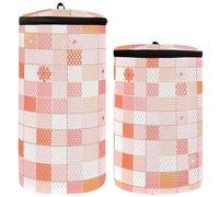 Squares Rose Gold Orange Cherry Blossom Shoe Wash Bag Sneaker Bag For Washing Machine Pack of 2 Shoes Laundry Bag For Washing Machine Sneaker Cleaning Bag, Squares Rose Gold Orange Cherry Blossom, One