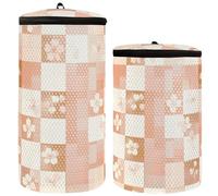 Squares Rose Gold Orange Cherry Blossom Shoes Bag For Washing Machine Shoe Washing Bag For Sneakers 2pcs Sneaker Bags For Laundry Shoes Cleaning Bag For Washer, Squares Rose Gold Orange Cherry