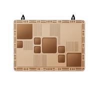 Squares Stove Top Cover for Electric Stove, Modern Minimalistic Lines Rectangles None Brown Pu Surface Rv Cover for Small Kitchen Spaces Home Kitchen Decor 28x20 Inch