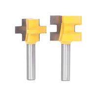Squares Tooth Tenon Router Bit, T Slot Flooring Milling Cutter with PTFE Coating, 1 - 1/8in Diameter Alloy Cutter Head for Tongue and Groove Joints in Woodworking