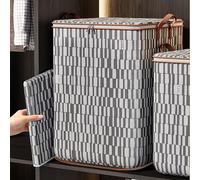 squarex Storage Bins with Lids Non-woven Zipper Storage Bag Moving Quilt Storage Basket Travel Large-capacity Clothing Storage Bag Organizers for Pillows Blankets Storage