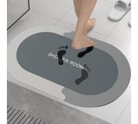 squarex Upgraded Thicken Rubber Non-Slip Quick Dry Rugs Under Door Super Absorbent Fashion Washable Oval Floor Bath Mat Easy Care Shower Rug for Outside Bathtub Shower Room - 16"x24"