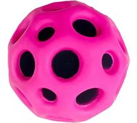 SquarezhenBo 1Pc Hot Pink Space Ball, Bounce Ball Toy, Moon Balls with Extremely High Bounce, High Resilience Foam Hole Balls, Mini Bouncing Toy for Pets and Kids Party Gift, Calisthenics and Ability