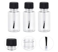 SquarezhenBo 4Pcs 20ml Refillable Nail Polish Bottles - Transparent Glass with Brush Cap, Empty Nail Art Containers for DIY Salon & Home Use, Professional Nail Varnish Storage Accessories(20ml)