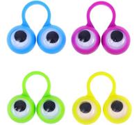 SquarezhenBo 4Pcs Eye Finger Puppet,Eye On Rings Finger Puppets,Wiggly Googly Eyeball Ring,Fun Show Prize Fillers,Birthday Easter Party Favor,Puppet Eyes,Eye Rings,Puppets and Puppet Theaters