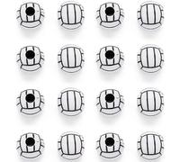 SquarezhenBo 50Pcs 15mm Silicone Volleyball Beads - Big Hole Spacer Beads for Jewelry Making, DIY Necklace/Bracelet/Pendant Craft Supplies, Heart Shape Sewing Craft Bead with Round Loose beads Kit