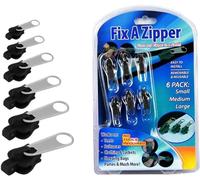 SquarezhenBo 6Pcs Black Universal Zipper Repair Kit, Fix Zipper Replacement, Sewing, Haberdashery