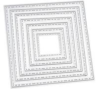 SquarezhenBo 7Pcs Silver Square Cutting Dies for Card Making, Scrapbooking & Photo Album Decoration