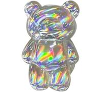 SquarezhenBo Colorful Bear Transparent Mobile Phone Grip Stand Finger Stand Easy Installation Smooth 3D Laser Phone Folding Cute Accessories, Stands