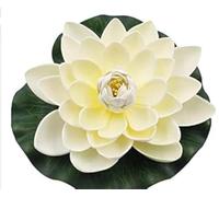 SquarezhenBo White Artificial Lotus Flower Fake Floating Water Lily Fish Tank Ornament for Home Garden Patio Pond Aquarium Swimming Pool Wedding Decor