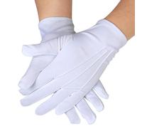 SquarezhenBo White Cotton, Soft Cotton, Silver Inspection Glove For Coin Jewelry, Stretchy Lining Gloves, Size Medium Work Women'S Glove And Mittens Safety Equipment And Materials Gloves