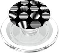 Squaring the Circle Black and White Bauhaus Shapes Mania PopSockets PopGrip for MagSafe