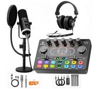 SquarockTek Podcast Equipment Bundle, Dynamic XLR/USB Gaming Microphone & Streaming Audio Mixer with RGB Lights, Perfect for Podcast, Recording, Video Vocal, PC
